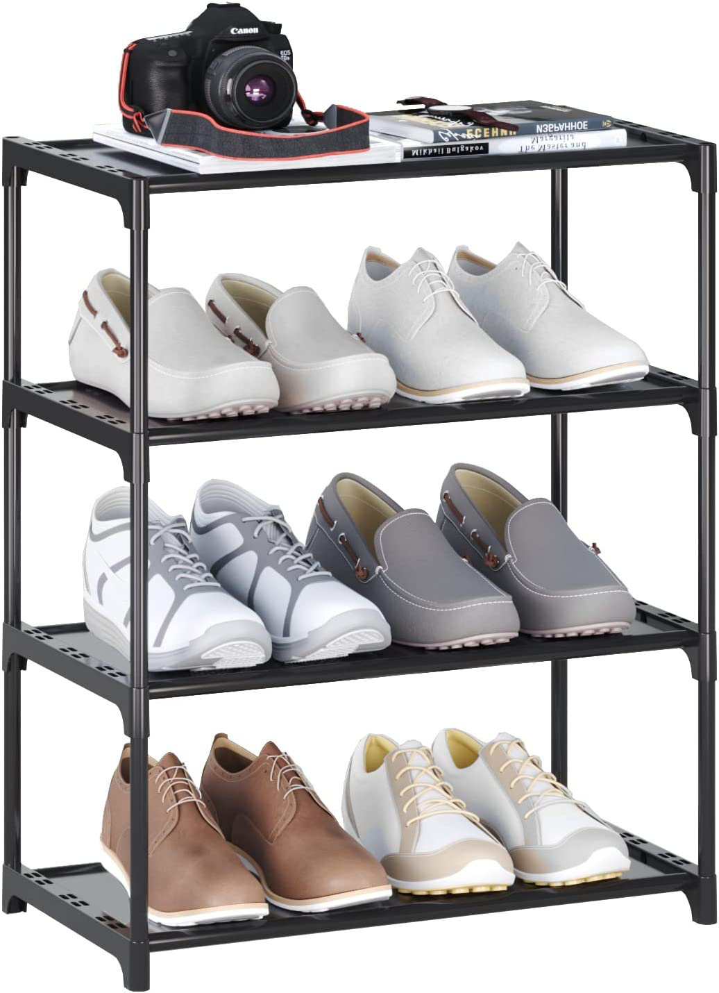 Good Looking 8 Pair Shoe Rack Rebrilliant Finish: Black