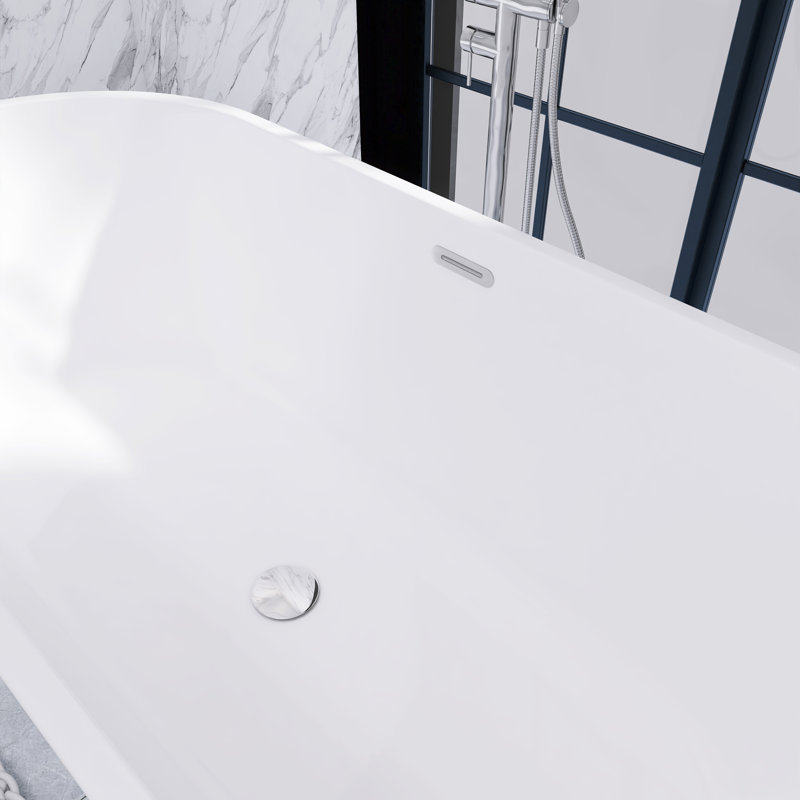 66.9'' x 29.5'' Freestanding Soaking Acrylic Bathtub