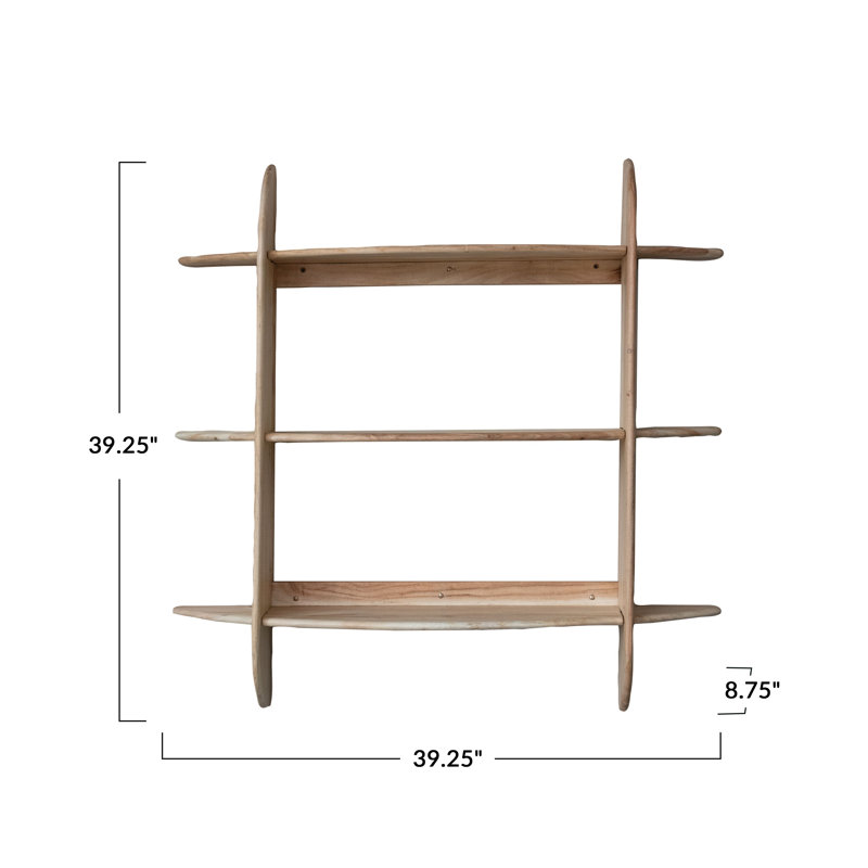Étagère murale en bois d'acacia avec 3 tablettes