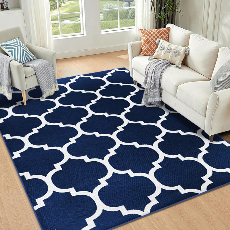 Modern Printed Area Rugs High-Low Pile Floor Carpet, Rectangle 60 x 110 cm
