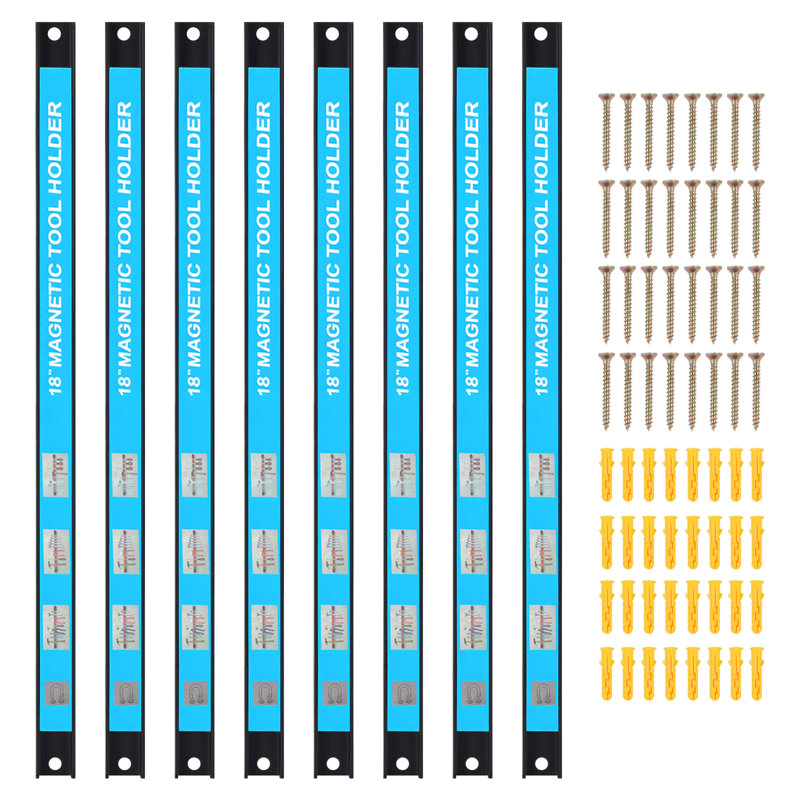 Organisateur d'outils puissant, H 0,88 po x l 18 po x P 0,5 po, Bleu