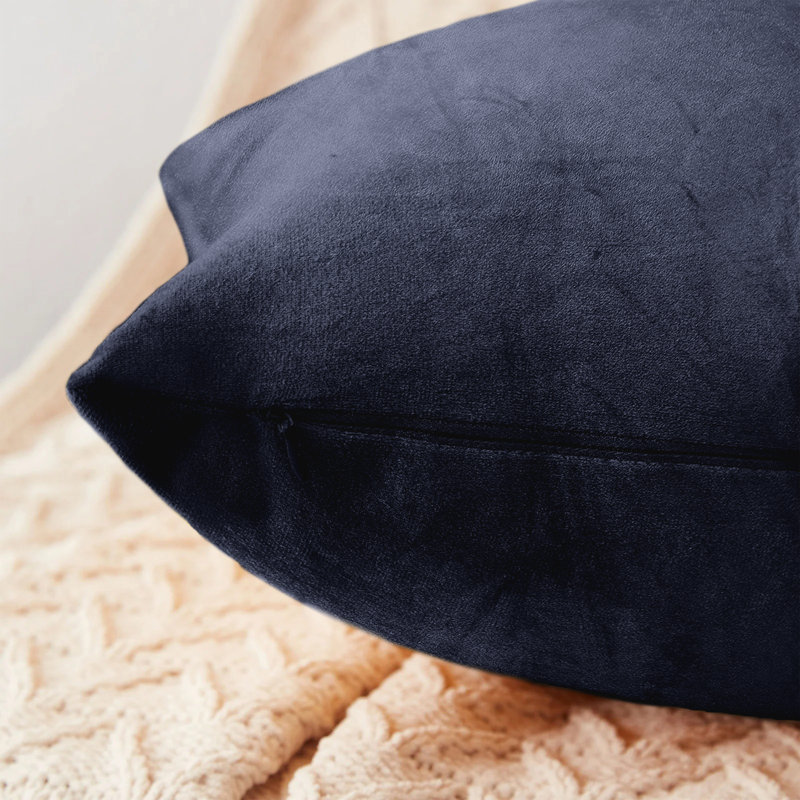 Perignan Square Scatter Crushed Velvet Cushion Cover, Charcoal