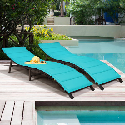 Chaise longue simple inclinable avec coussins 81 po Evis