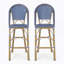 Tabourets de bar 4 pieds en aluminium bleu sarcelle avec repose-pieds-51264680
