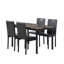 Ensemble de salle à manger en métal avec plateau en faux marbre 5 pièces Furniture - noir, ensemble de salle à manger, table et 4 chaises