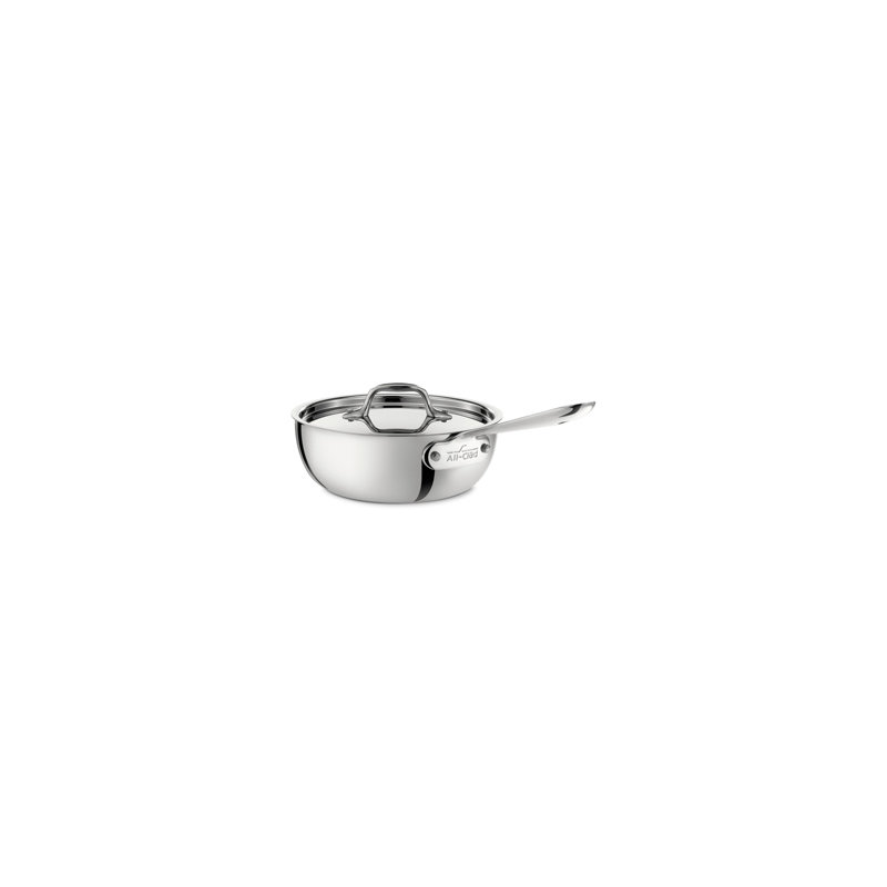 Soucoupe compacte en acier inoxydable avec couvercle All-Clad D3, Bouilloire en cuivre martelé massif de 2 pintes