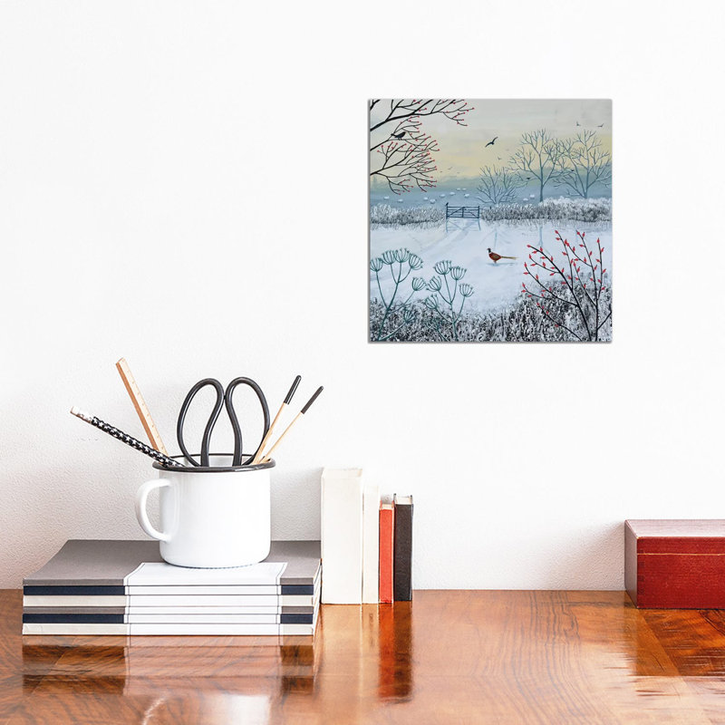 "Snowy Morning" par Jo Grundy, reproduction d’art, Toile tendue, Pas de tapis, H 12 po x l 12 po x P 0,75 po