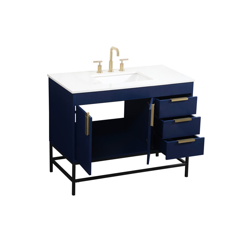Ensemble de meuble-lavabo simple 42 po Eugene, Bleu