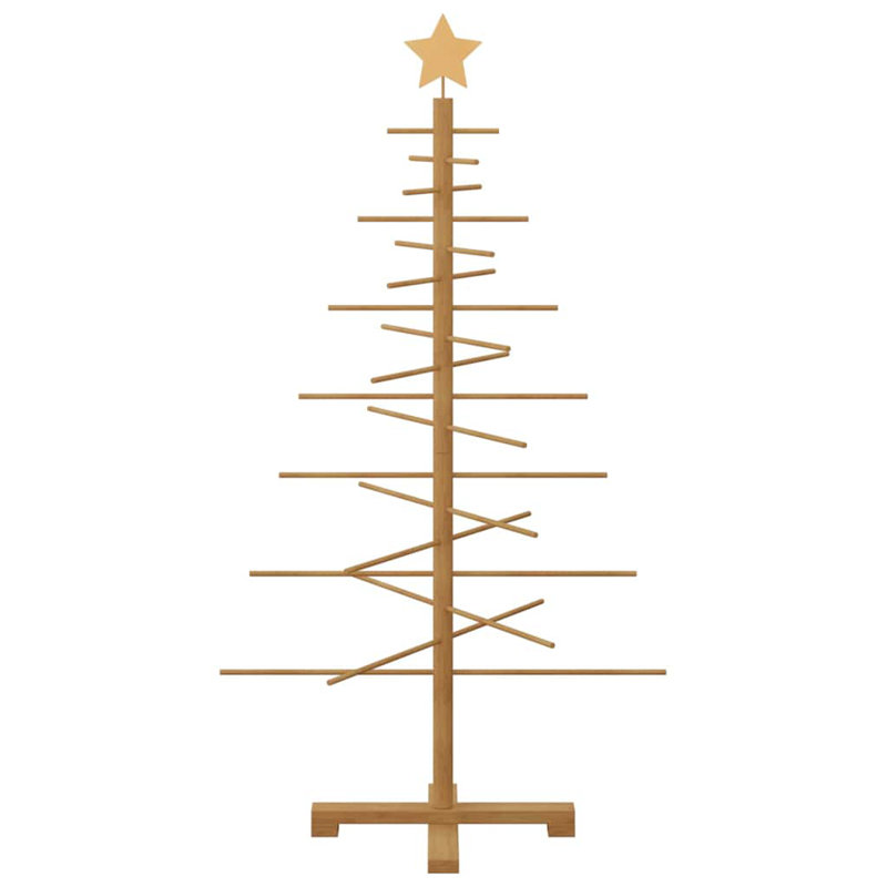 Wooden Christmas Tree with Stand Brown Bamboo, 4.1' H