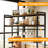 44'' Iron Standard Baker's Rack with Microwave Compatibility and 2 Stools-1603382156