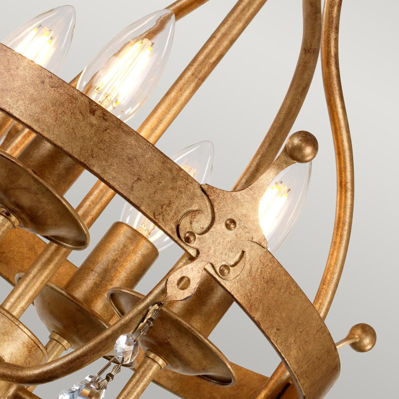 Augill 4 - Light Waggon Wheel Chandelier