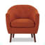 Chaise d'appoint rembourrée en tissu et pieds en bois massif capitonnés-690183128