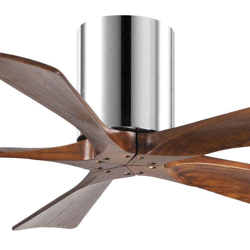 Ventilateur à pales encastré 5 pales Irene, 42", Chrome poli, Ton noyer