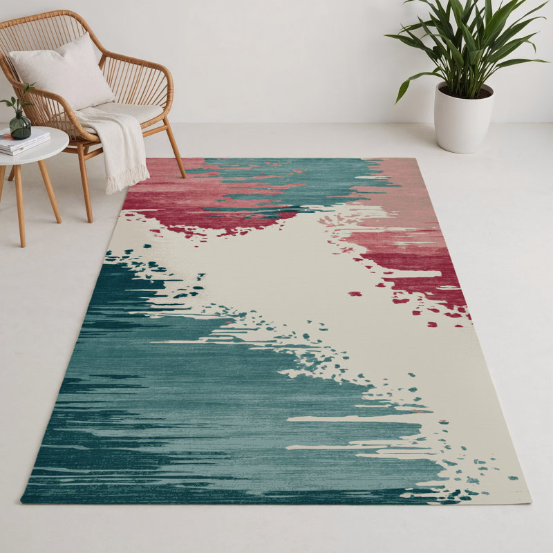 Watercolor Gray Indoor and Outdoor Area Rug, Rectangle 9' x 12'