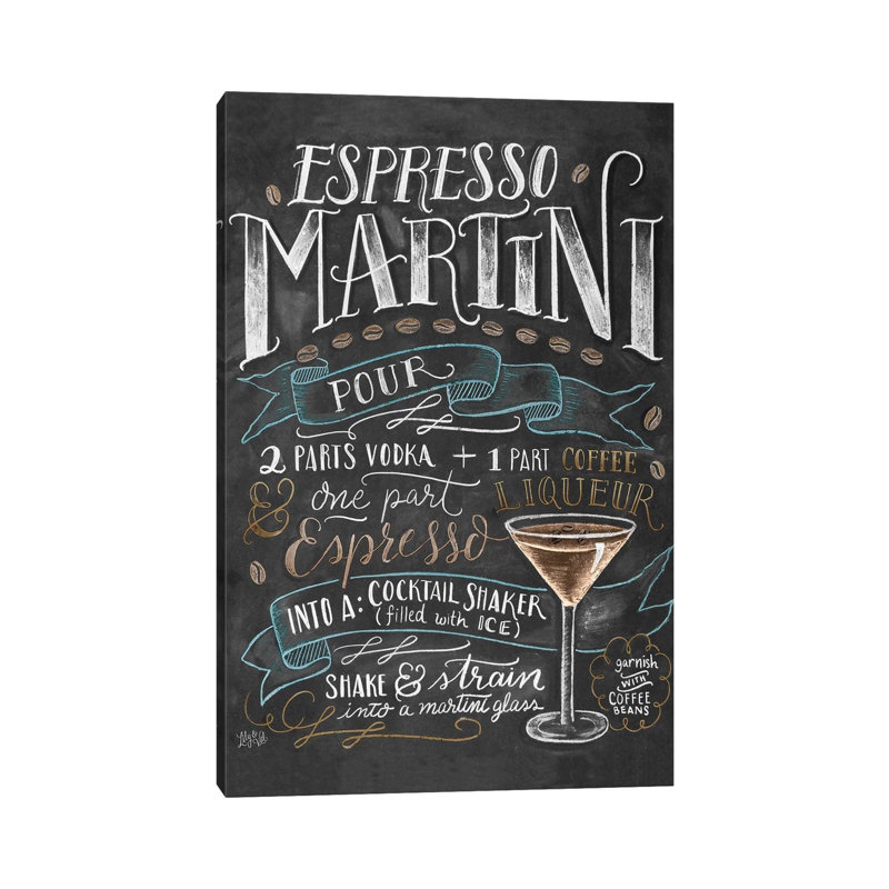 Espresso Martini Recipe by Lily & Val - Print on Canvas, 66.04 cm H x 45.72 cm W x 1.91 cm D, Wrapped Canvas