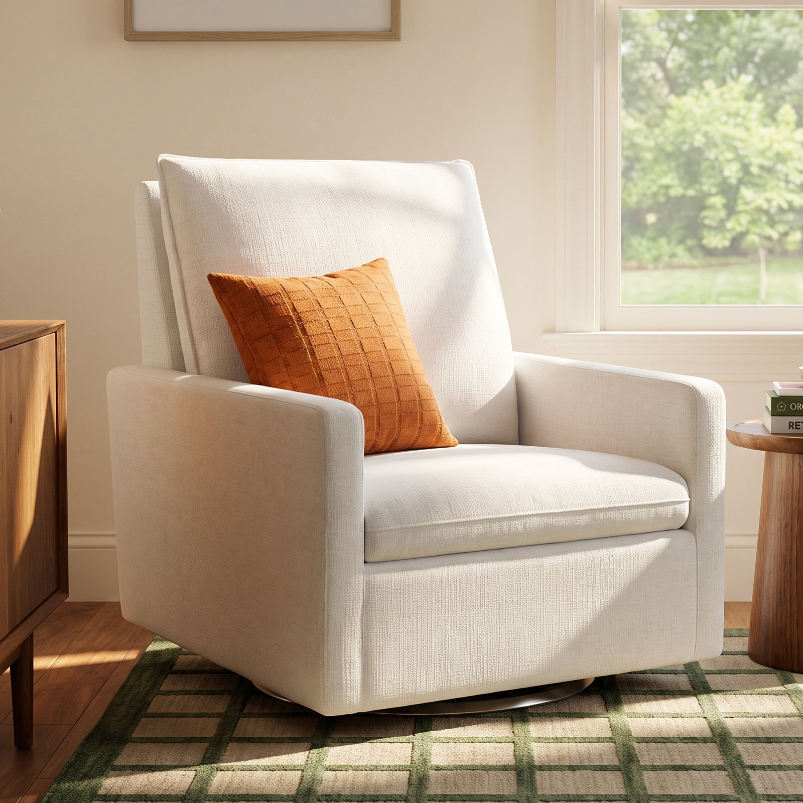 Stowe Swivel Glider, Ivory