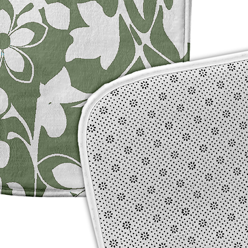 Tapis de bain floral, L 21 po x L 34 po, Vert