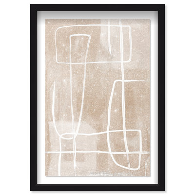 Markings in the Dirt I Shadowbox Abstract Print by Oliver Gal, Black Frame, 10 x 15