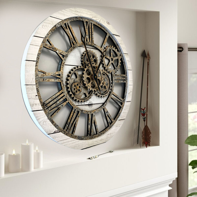 Solid Wood Wall Clock, White
