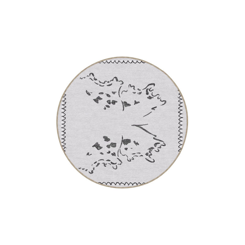Tapis tissé à motif de carte lavable à la machine, Sous-tapis rectangulaire de 3 pi 3 po x 4 pi 11 po