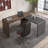 59.8'' L-Shaped Rotating Modern Wooden Design Modular Desk With Drawers Black & Walnut-1650450339