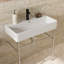 Évier de console de salle de bain durable avec trop-plein, polyvalent pour divers environnements-51016663