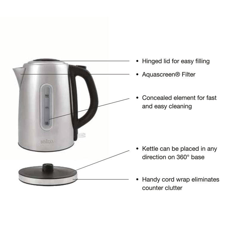 Kobi 1.7 Quarts Stainless Steel Electric Tea Kettle