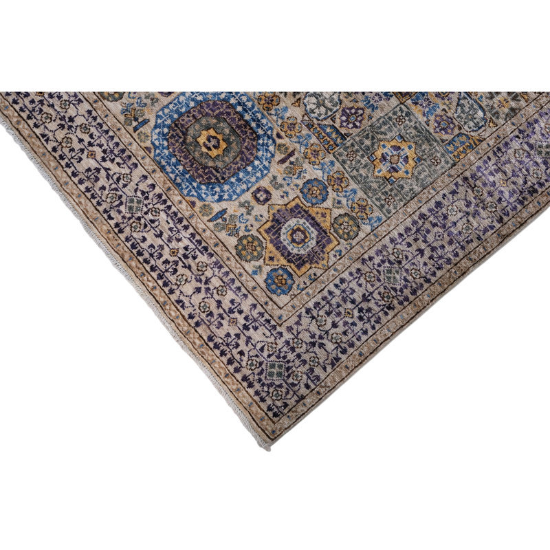 Tapis beige noué à la main de haute qualité