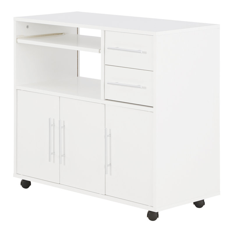 Seyma Wood Kitchen Cart, White