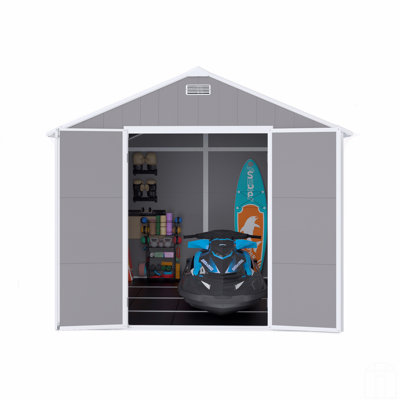 Storage Shed, High Quality Pp Material, Strong Structure, Waterproof, Rust And UV Proof, Large Storage Space, 12Mm Thick Pp Board, HD Window Lighting