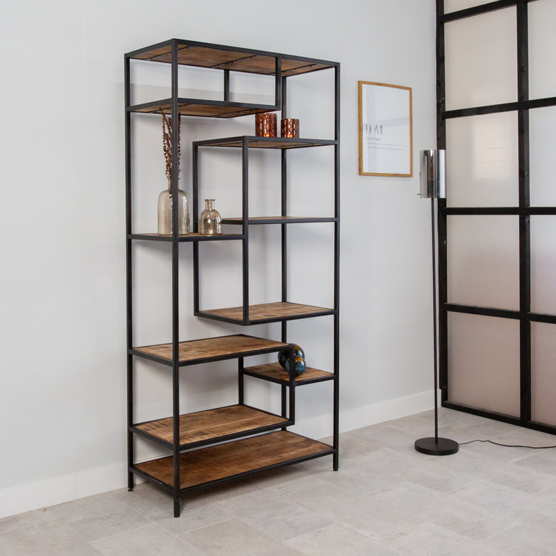 Ethen 190cm H x 90cm W Steel Etagere Bookcase