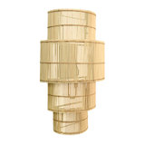 Four-Tiered Wall Sconce in Natural Rattan