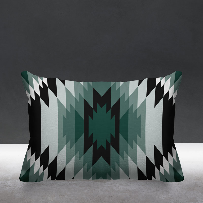 Coussin décoratif intérieur / extérieur Juan Southwestern, Émeraude