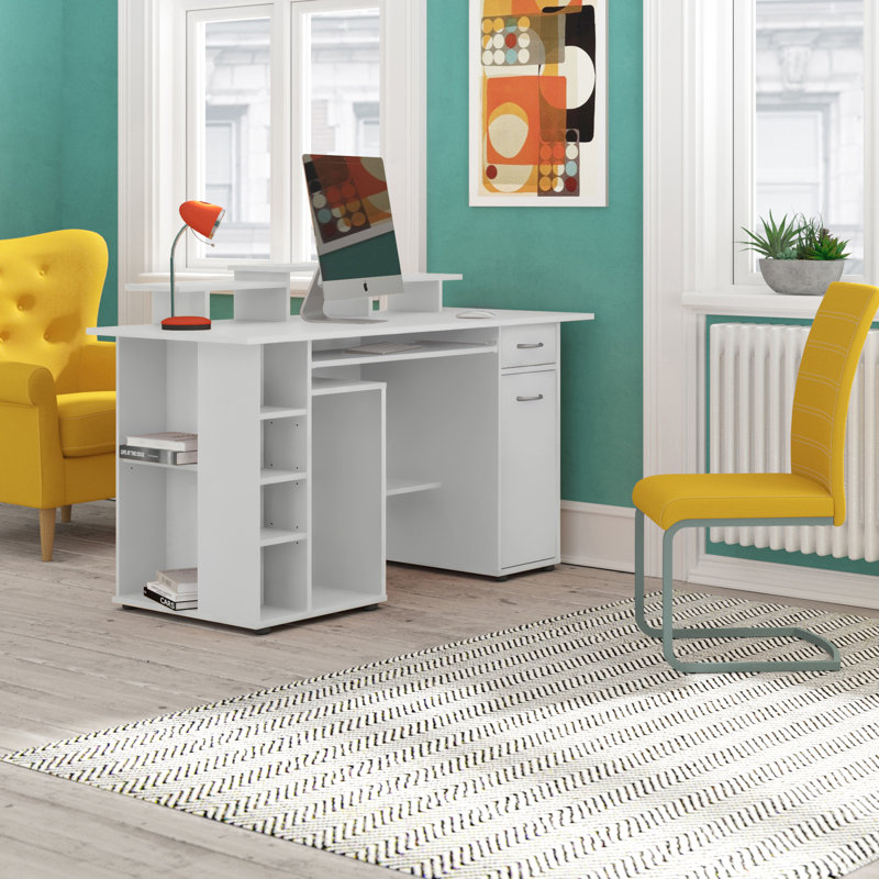 Boyden Solid Wood Solid Wood Computer Desk, White