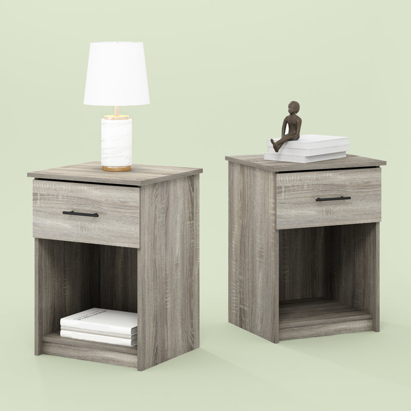 Crescenzo 17.8'' W Nightstand, Set of 2, French Oak Gray