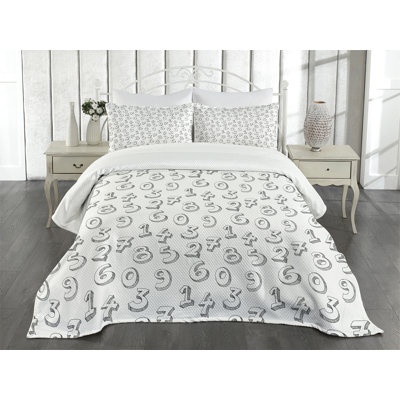 Ambensonne Numbers Bedspread White