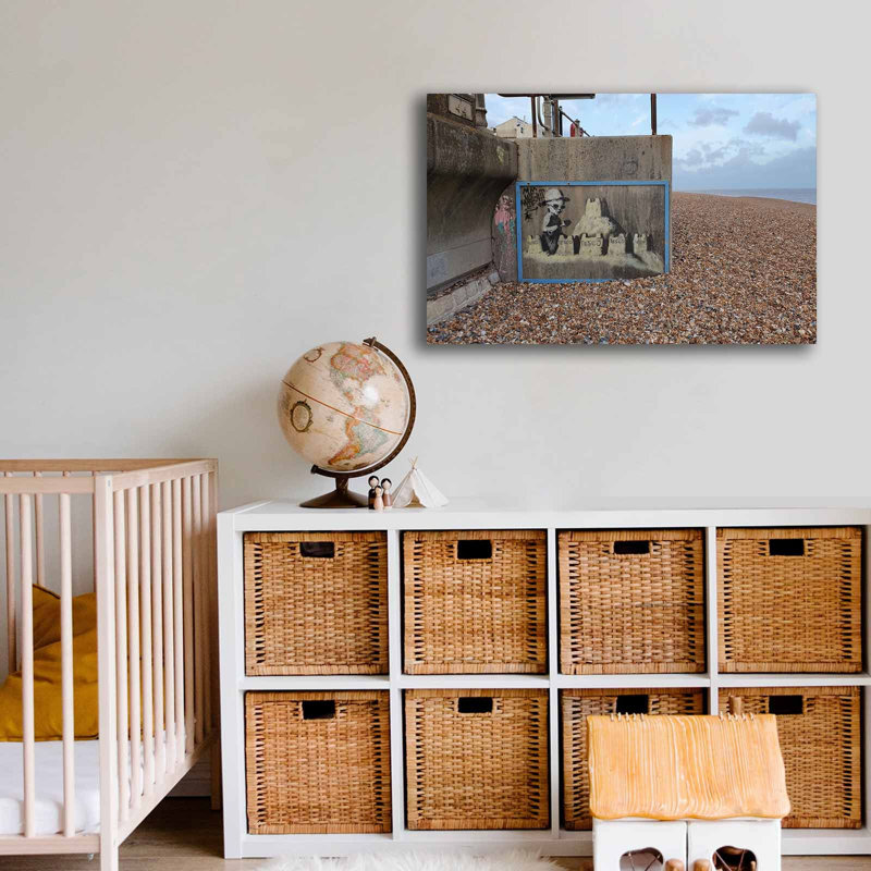 Seaside Sandcastle Graffiti Canvas Wall Art