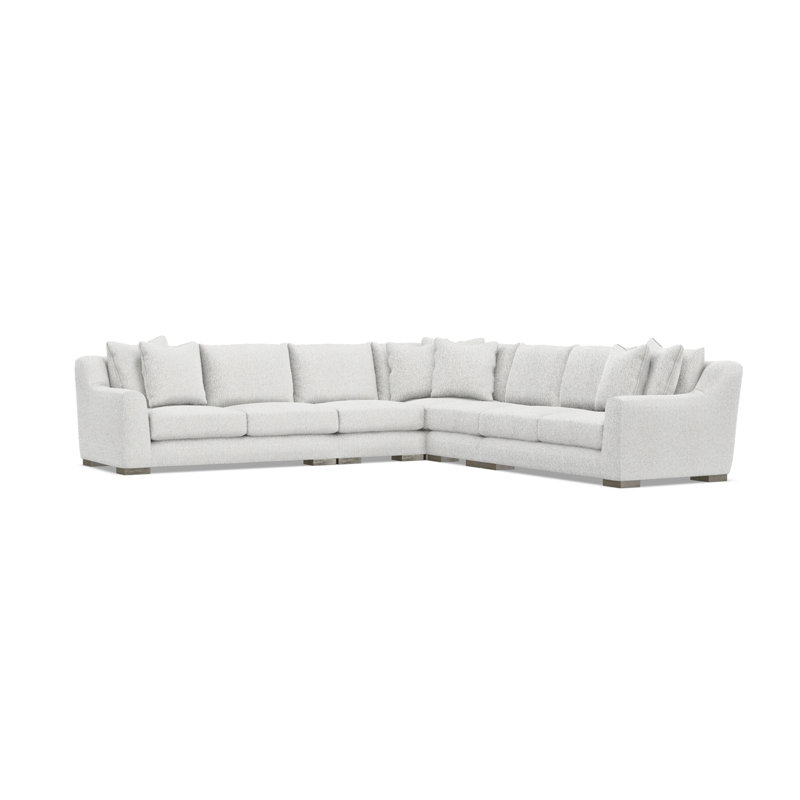 Sectional, White Polyester, 35" H x 140" W x 140" D, Symmetrical