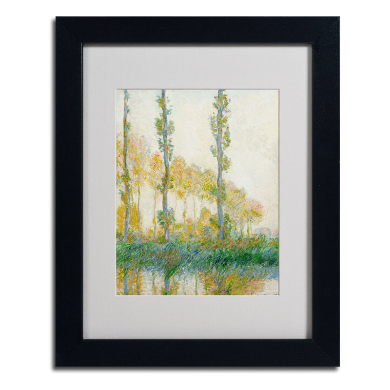 «The Three Trees Autumn» par Claude Monet - reproduction d'art sur toile, H 14 po x l 11 po x P 0,5 po, Noir