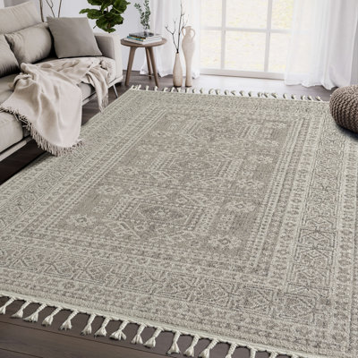 Tapis abstrait beige et brun