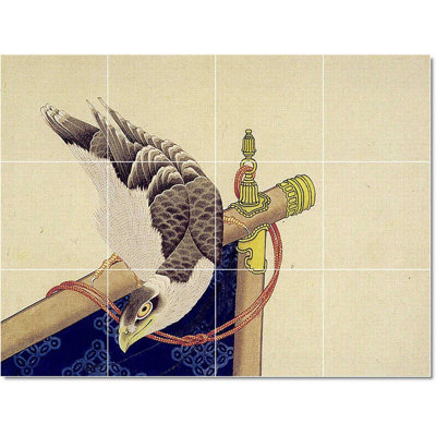 17" x 12.75" Ceramic Painting Decorative Mural Tile 4.25" x 4.25"