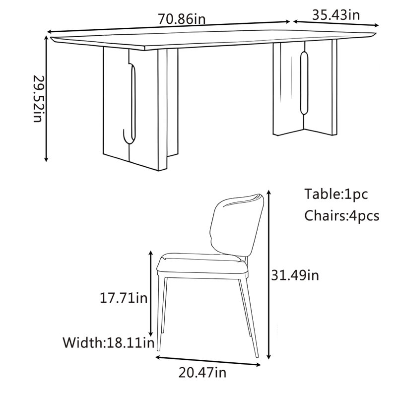 Mullings, 29.52"H x 70.86"L x 35.43"W