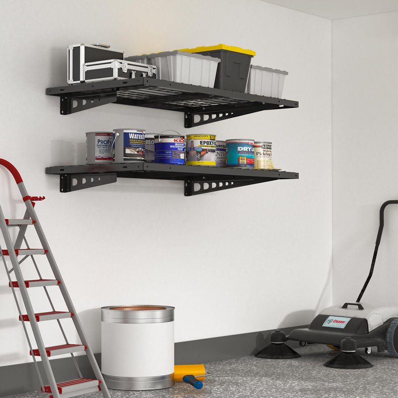 Tablettes de rangement murales Letita, Noir