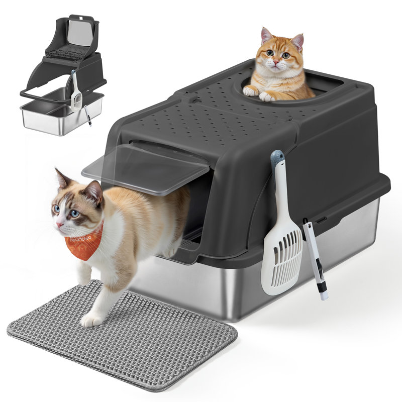 Stainless Steel Litter Box with Scoop
