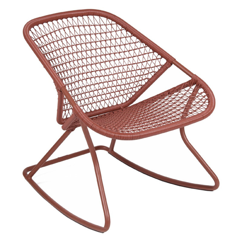 Sixties Outdoor Rocker Chair, Red Ochre