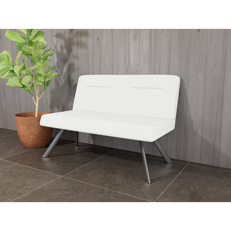 Causeuse en acier Willow, No, Argent argent, Chambray écume de mer