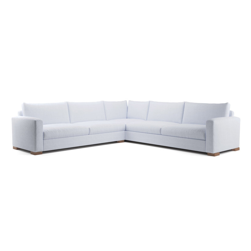 Perfect L Sectional, White Polyester Blend