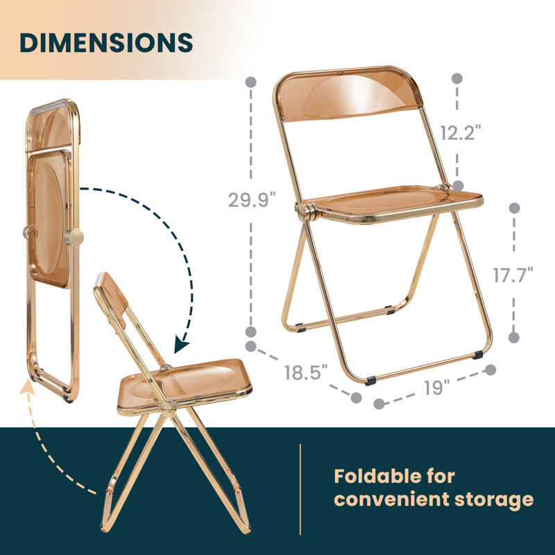 Chaise d'appoint de salle à manger Lawrence, Mandarine, Or