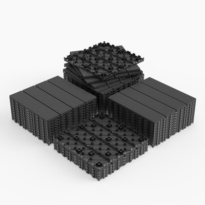 1 ft. X 1 ft. Outdoor Plastic Interlocking Deck Tile in Gray
