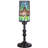 Small Tiffany Table Lamp Stained Glass Candlestick Style Table Light Green Liasion Style  4X15Inch